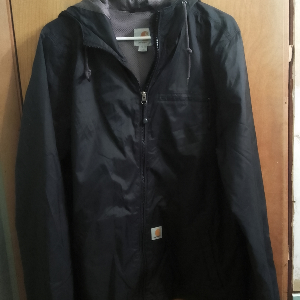 Carhartt Black Hooded‎ Windbreaker Outerwear Jacket Boys/ Youth Size 12-16